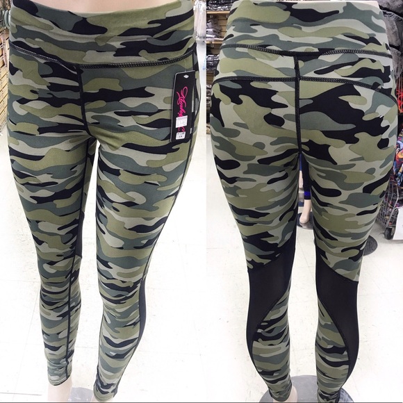 1️⃣ Pair Left! 🎉Camouflage Leggings w/Mesh Inlay - Picture 2 of 7